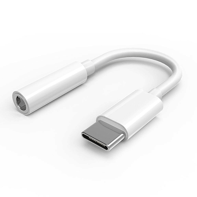 Adaptador Tipo C a 3,5mm Jack de Audífonos USB C a 3,5mm AUX Blanco