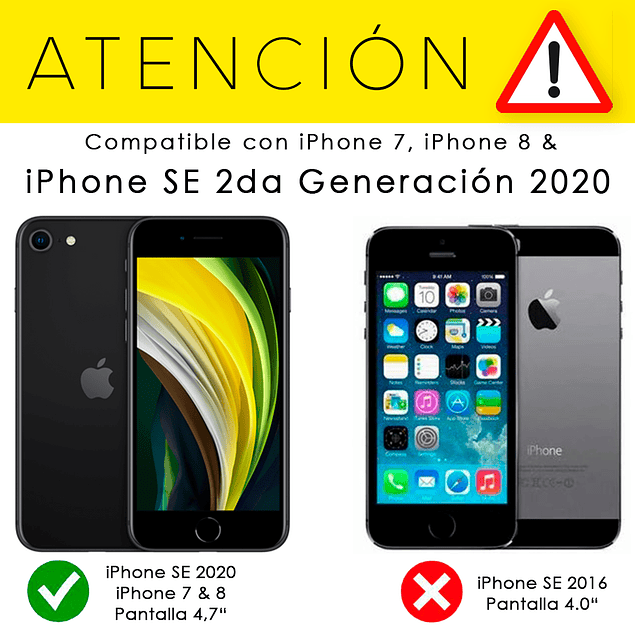 Carcasa Billetera Funda Flipcover Negro iPhone SE 2022/2020 y iPhone 7/8