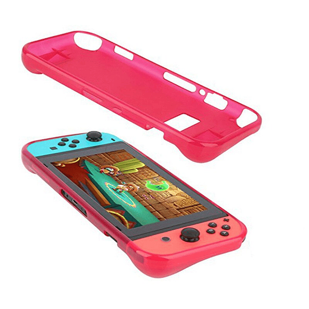 Carcasa Protectora Antigolpe Ergonomica Rojo Traslucido Nintendo Switch