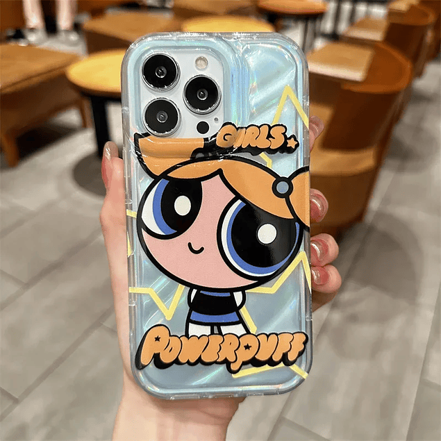 Carcasa Burbuja Chicas Super Poderosas + Pop Socket Flexible Para iPhone 11