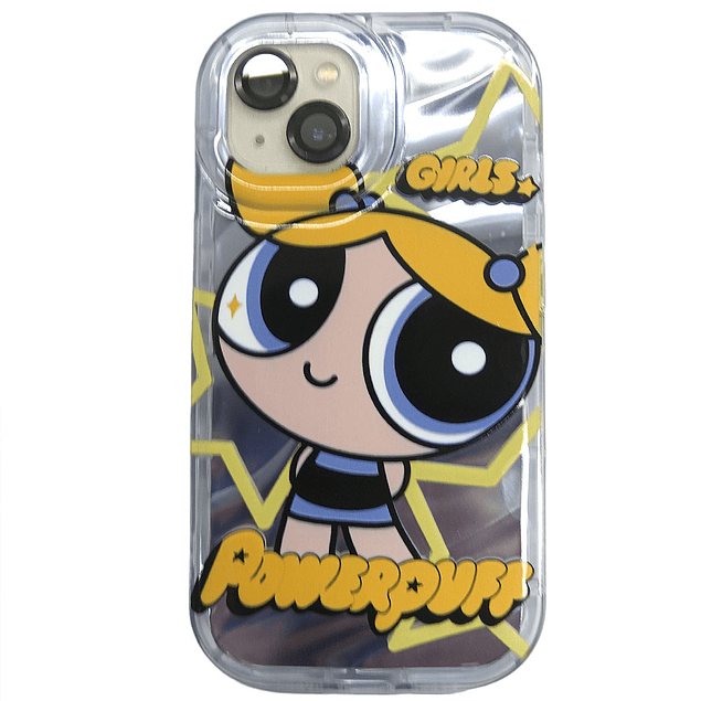 Carcasa Burbuja Chicas Super Poderosas + Pop Socket Flexible Para iPhone 13 & 14