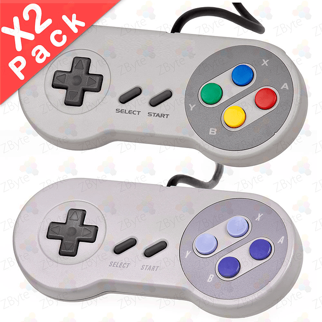 Pack X2 Control Joystick Usb SNES Super Nintendo Pc Mac Android