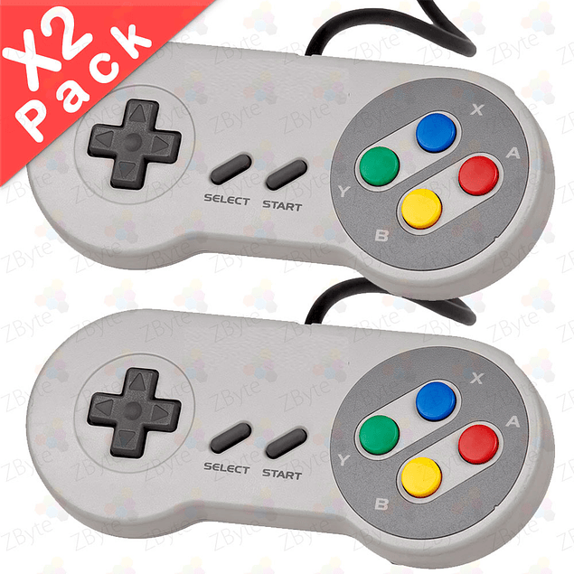 Pack X2 Control Joystick Usb SNES Super Nintendo Pc Mac Android