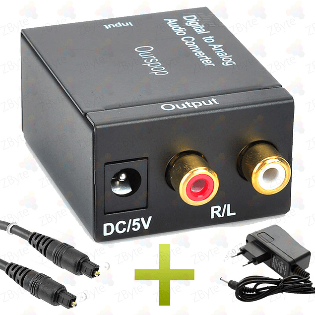 Conversor Adaptador De Audio Digital Óptico A Rca + Cable...