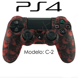 Silicona PS4 Calaveras Rojo + Análogos