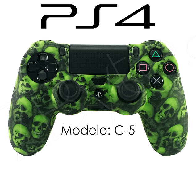 Silicona PS4 Calaveras Verde + Análogos