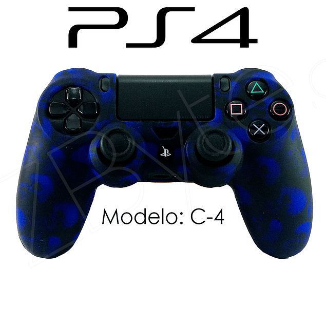 Silicona PS4 Calaveras Azul + Análogos