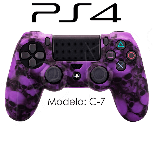 Silicona PS4 Calaveras Morado + Análogos