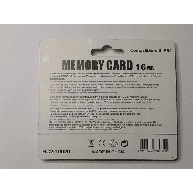 Memory Card Memoria PS2 Play Station 2 16MB