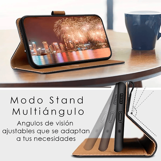 Carcasa Estuche Flipcover Negro Premium Redmi 15C