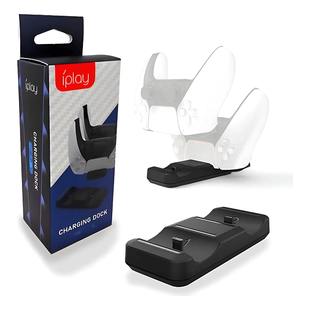 Base Cargador Dual Para Joystick Ps5 Dualsense + Cable Usb
