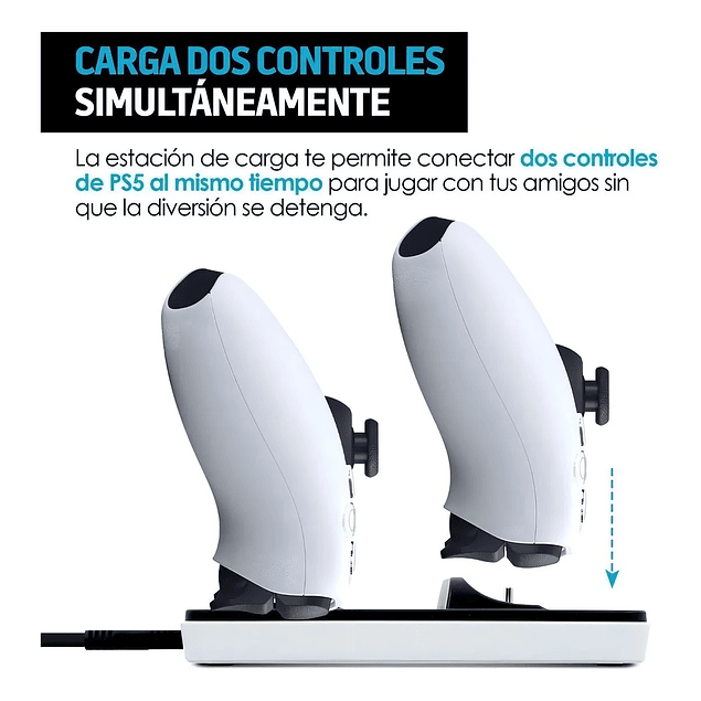 Base Cargador Dual Para Joystick Ps5 Dualsense + Cable Usb