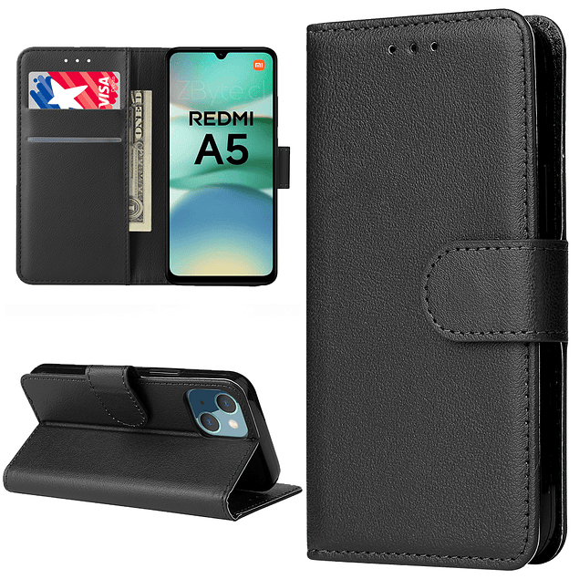 Carcasa Estuche Flipcover Negro Premium Redmi A5