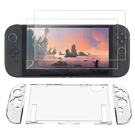 Pack x2 Vidrio + Carcasa Transparente para Nintendo Switch 2