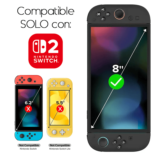 Pack x2 Vidrio + Carcasa Transparente para Nintendo Switch 2