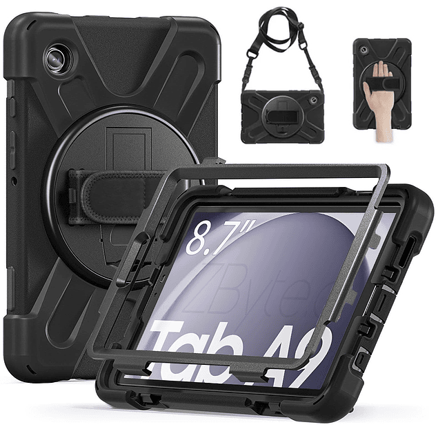 Funda Rugged Resistente con Colgante Negro Galaxy Tab A11 8.7