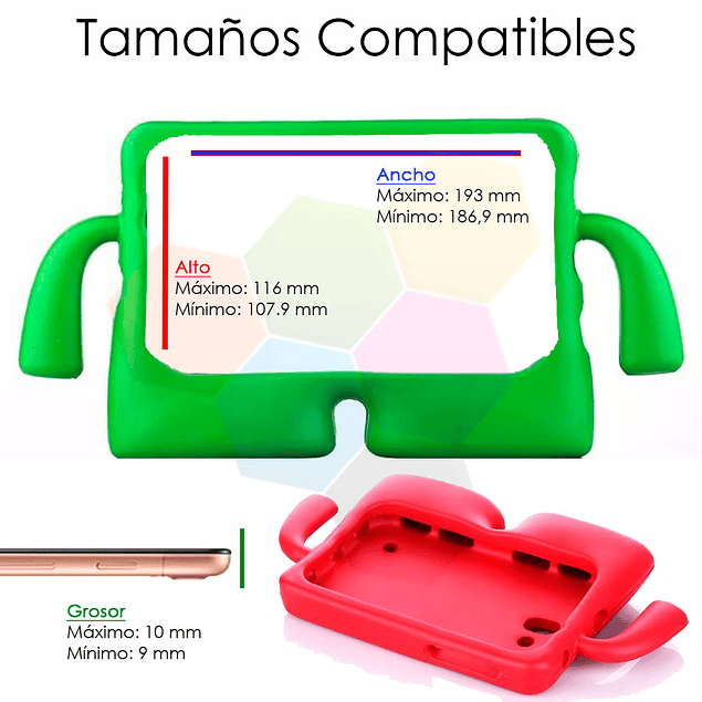 Funda Antigolpes NiÃ±os Tablet 7 Verde + USB
