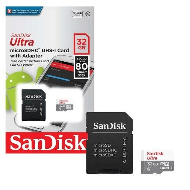 Tarjeta de Memoria Micro SD 32gb Sandisk