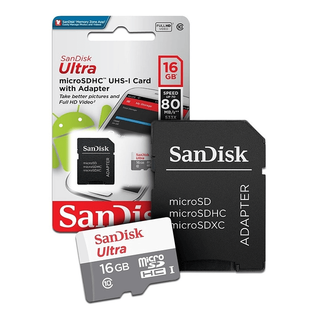 Tarjeta de Memoria Micro SD 16gb Sandisk