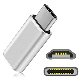 Adaptador Micro USB A USB Tipo C OTG Metalico
