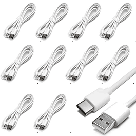 Pack X10 Cable USB Tipo C Basico 1 mt