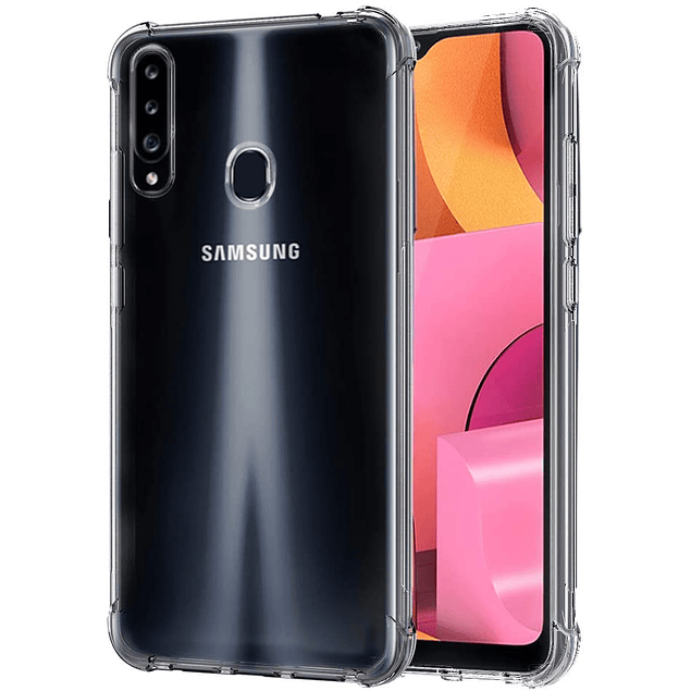 Carcasa Transparente + Mica Vidrio Samsung Galaxy A20s