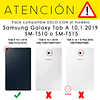 Pack Funda 360 Negro + Vidrio Templado Galaxy Tab A 10.1 2019 T510 T515