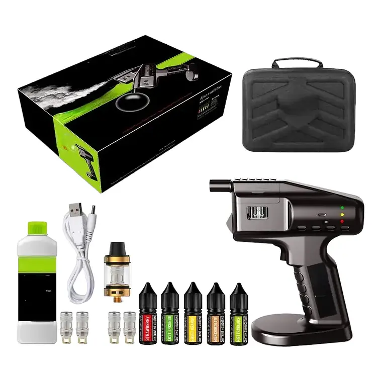 Kit Pistola de Burbujas Ahumada 300ml incluye maleta 1