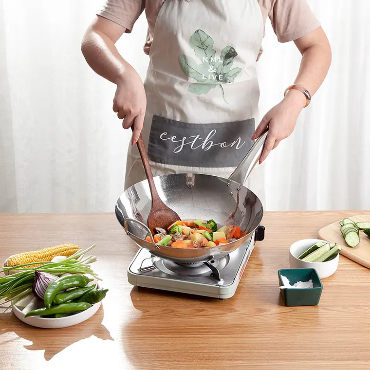 Wok de Acero Inoxidable 36 Cm 2