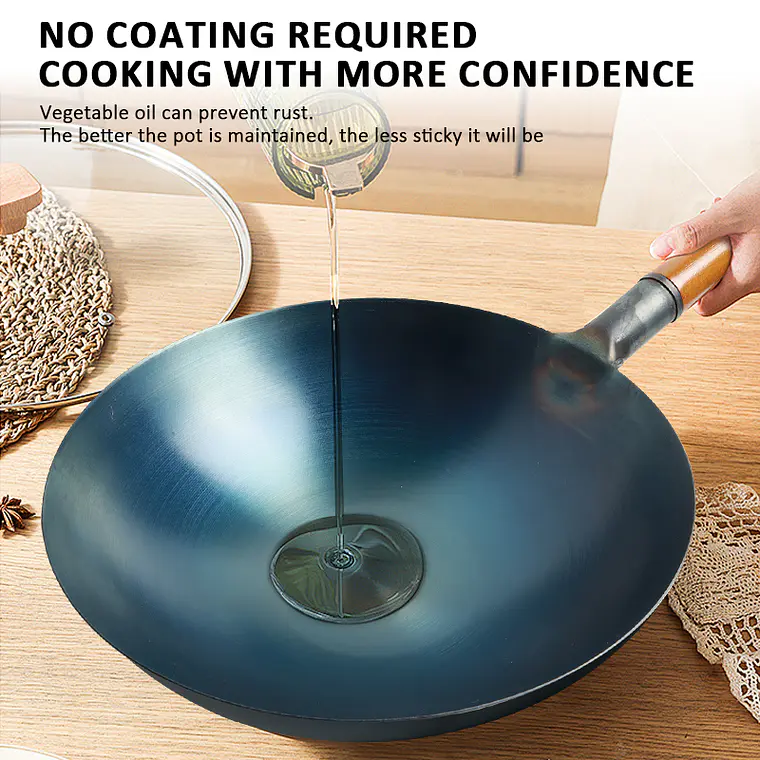 Wok de Hierro 38 CM Pre Sazonado  3