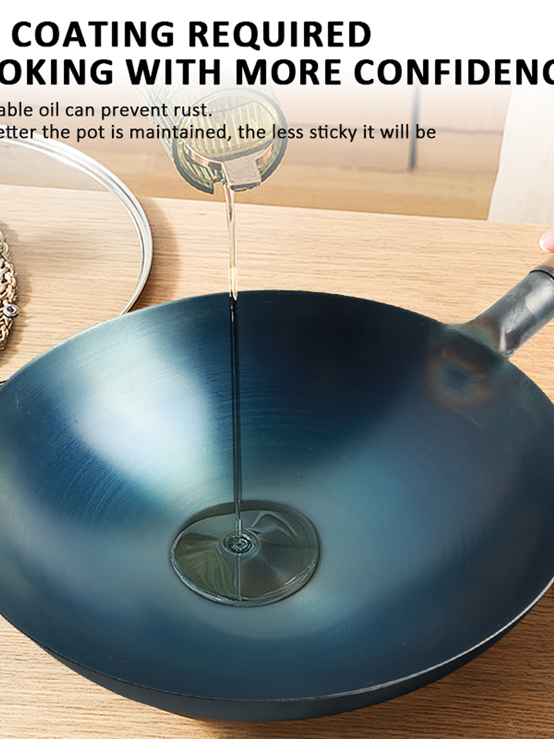 Wok de Hierro 38 CM Pre Sazonado  3