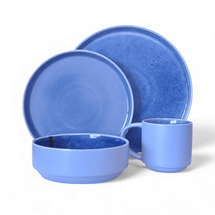 Vajilla Mediterránea Cielo 16 Piezas 