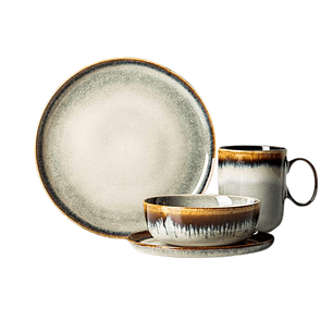 Juego de Vajilla de Gres Nórdico de 16 Piezas
