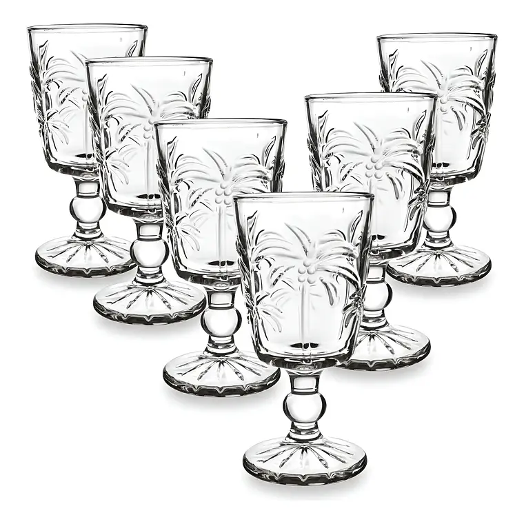 Set De 6 Copas De Vidrio Lyor Palm Elegantes 1