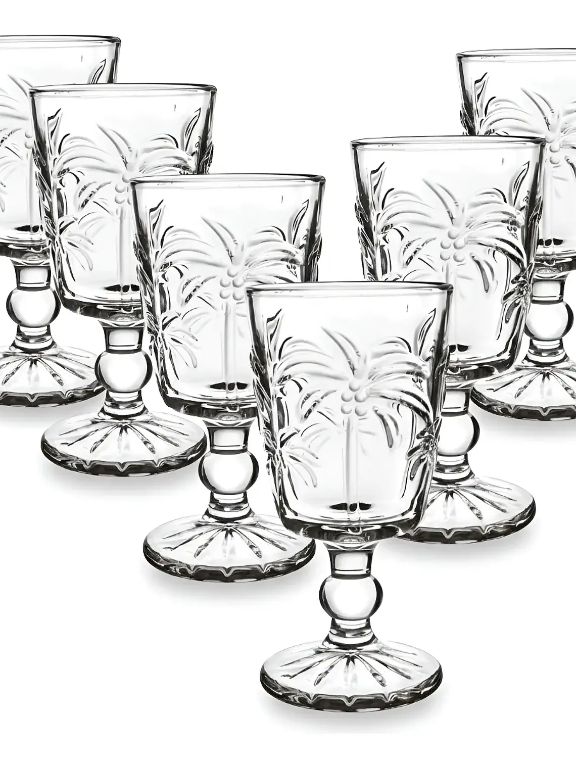 Set De 6 Copas De Vidrio Lyor Palm Elegantes 1