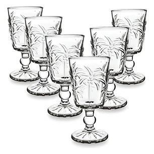 Set De 6 Copas De Vidrio Lyor Palm Elegantes