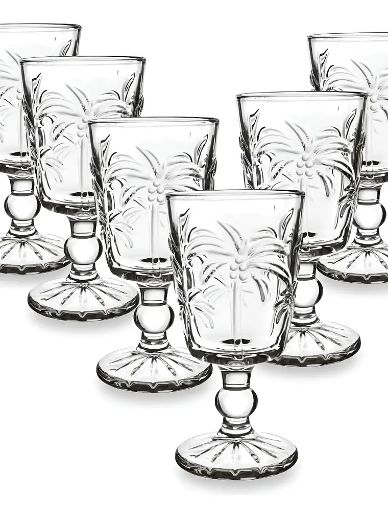 Set De 6 Copas De Vidrio Lyor Palm Elegantes 1