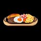 Plato de Hierro Fundido Rectangular Grill 37x16 cm con Tabla de Madera  - Miniatura 3