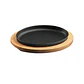 Plato de Hierro Fundido Ovalado 25x16 cm con Base de Madera  - Miniatura 1
