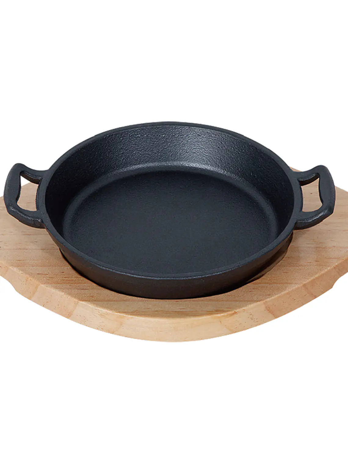 Plato Redondo de Hierro Fundido con Base de Madera - 20cm x 3.4cm 1