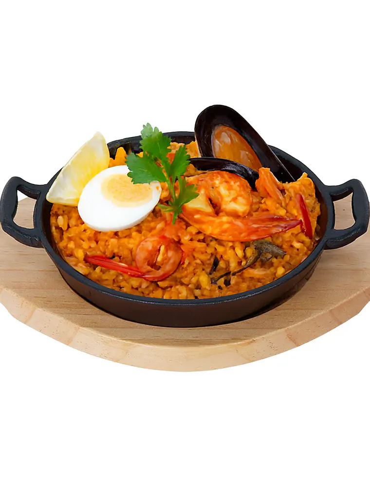 Plato Redondo de Hierro Fundido con Base de Madera - 20cm x 3.4cm 2