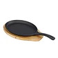 Fajita de Hierro Fundido Ovalada con Base de Madera 26x16cm - Miniatura 1