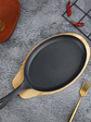 Fajita de Hierro Fundido Ovalada con Base de Madera 26x16cm - Miniatura 2