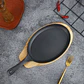 Fajita de Hierro Fundido Ovalada con Base de Madera 26x16cm - Miniatura 2