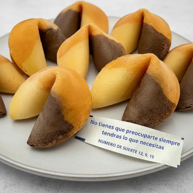 Pack  350 Galletas de la Fortuna Trisabor Con Mensajes en Español 4