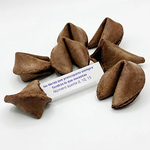 Pack 350 Galletas de la Fortuna Sabor Chocolate. Mensajes en español