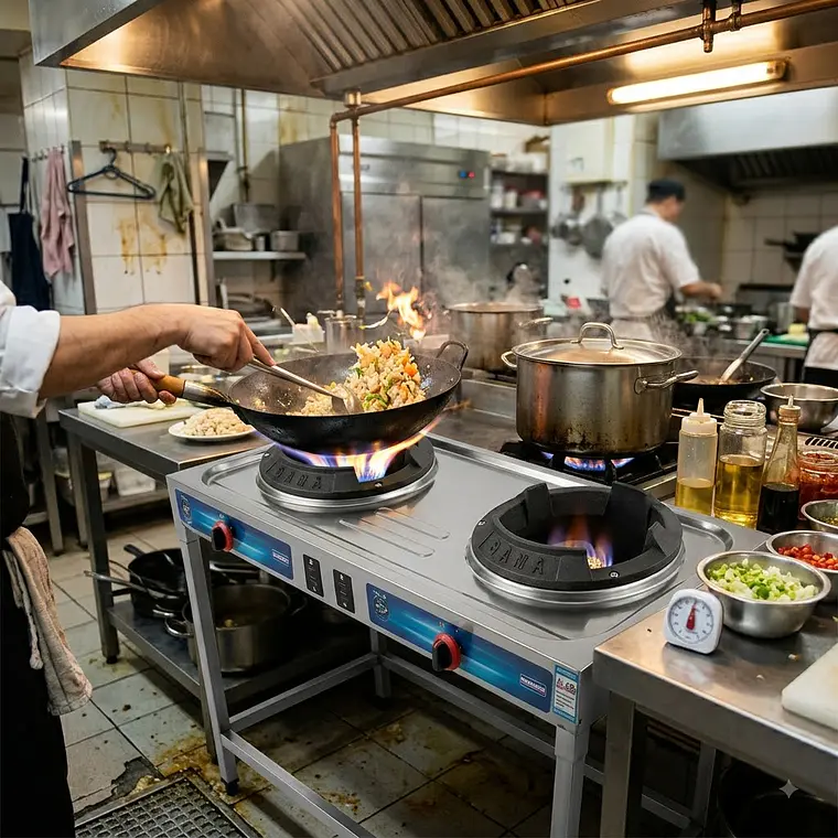 Cocina Fogón Industrial 2 Quemadores Alta Presión Tipo Wok 2