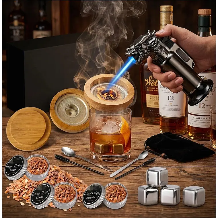 Kit Ahumador Para Cócteles y Whisky Con Soplete Dragón Zeal Chef 2