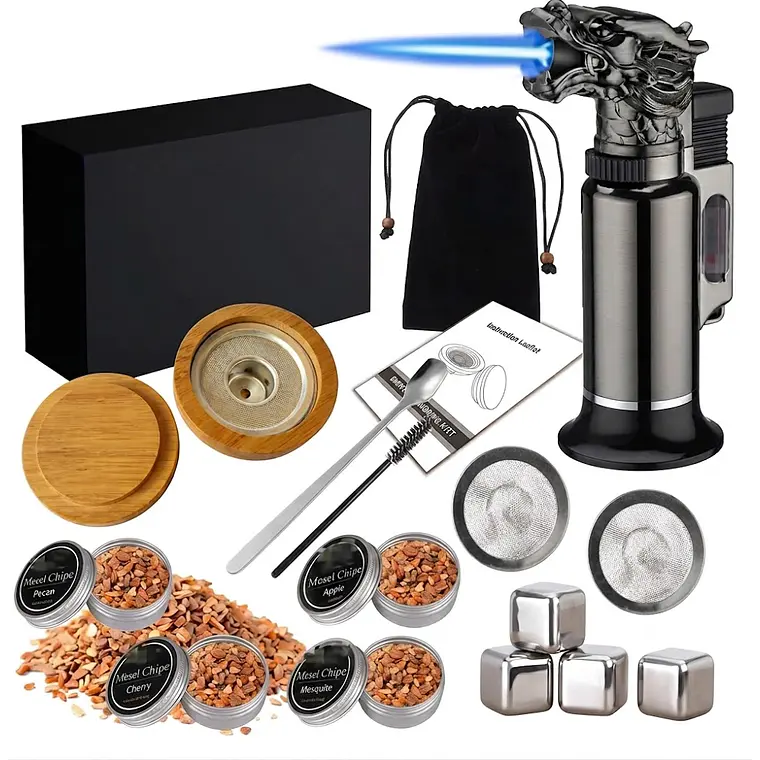 Kit Ahumador Para Cócteles y Whisky Con Soplete Dragón Zeal Chef 1