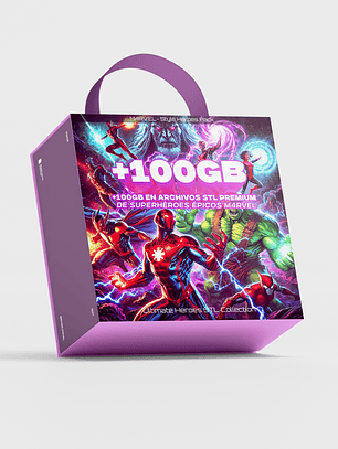 Mega Pack +100GB STL Superhéroes Estilo Comic – Archivos para Impresión 3D
